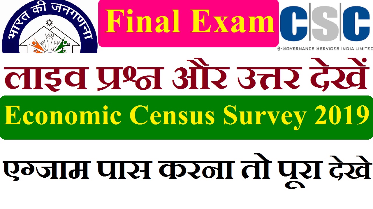 7th Economic Census Survey 2019 Live Exam कैसे देना है